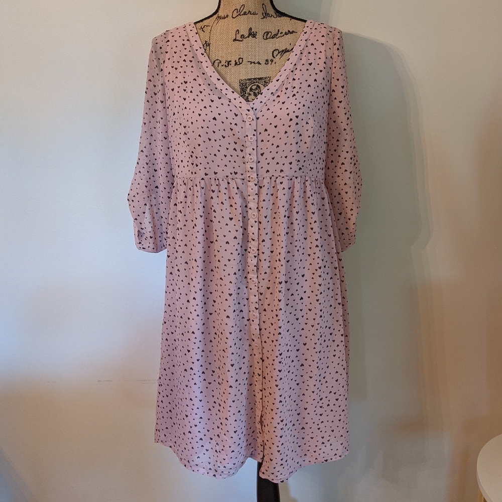 NWT Torrid Pink Heart Dress, size 0 (12)